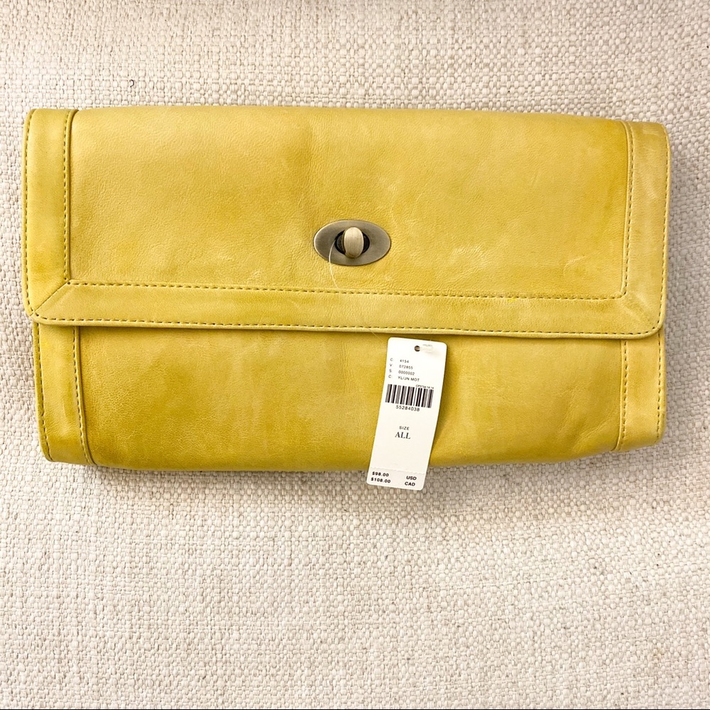 Anthropologie Simona Leather Wallet Yellow